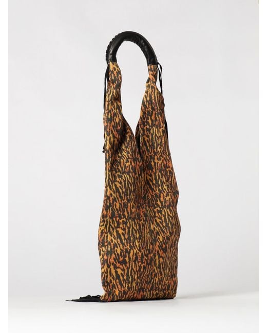 Jérôme Dreyfuss Natural Aram Animal Print Cotton Tote Bag With Fringes