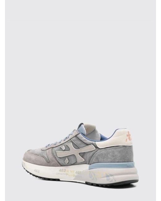 Premiata White Mick Suede And Nylon Sneakers for men