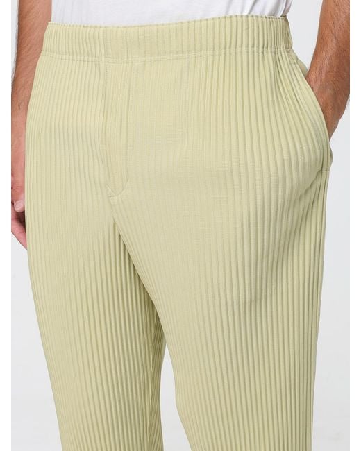Homme Plissé Issey Miyake Natural Pleated Slim Fit Trousers With Elasticated Waist By Homme Plissé Issey Miyake for men