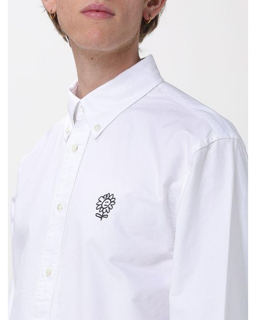 sunflower White Cotton Casual Shirt for men