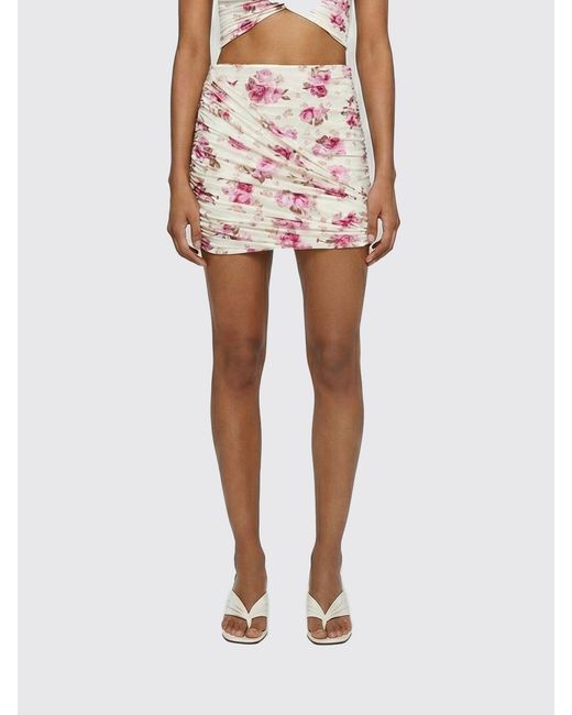 Magda Butrym White Floral Print Crêpe Mini Skirt