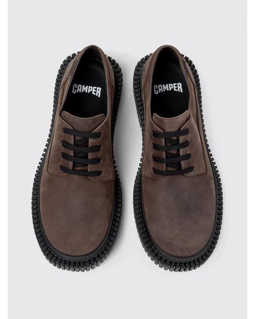 Camper Brown Pix Berlin Nubuck Derby Shoes for men