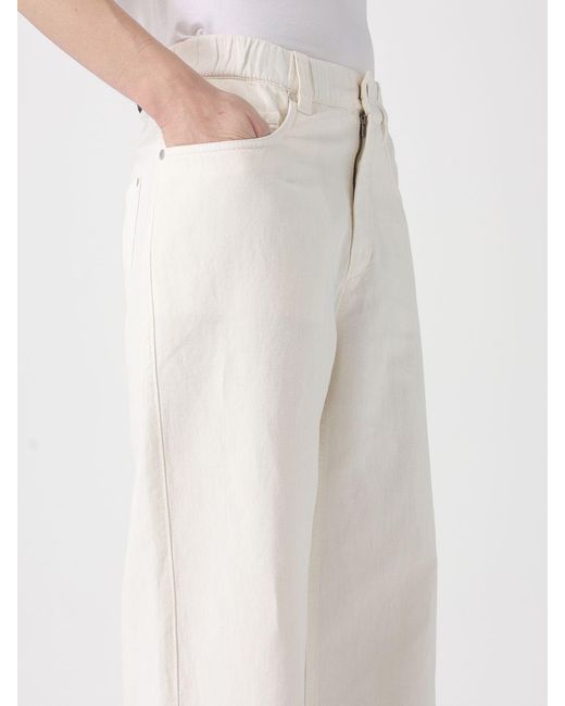 Brunello Cucinelli White Wide-Leg Cotton And Linen Jeans