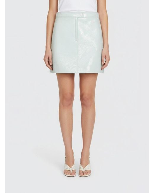 Courreges Blue CourrÈ Ges Coated Cotton Mini Skirt
