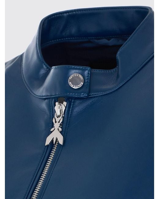 Patrizia Pepe Blue Faux Leather Biker Jacket