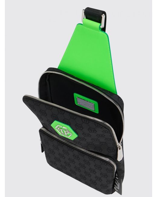 Philipp Plein Green Cross Body Bag Jacquard Monogram for men