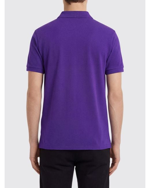 Polo Ralph Lauren Purple Cotton Polo Shirt With Pony Logo for men