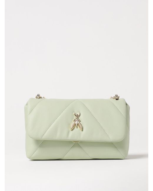 Patrizia Pepe Natural Fly Puffy Chevron Quilted Nappa Leather Shoulder Bag