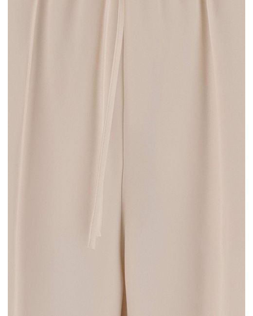 Valentino Garavani Natural Wide-Leg Silk Palazzo Trousers With High Elasticated Waist