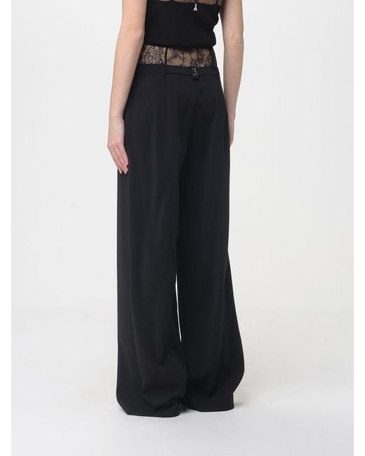 Patrizia Pepe Black Crêpe Wide Leg Trousers