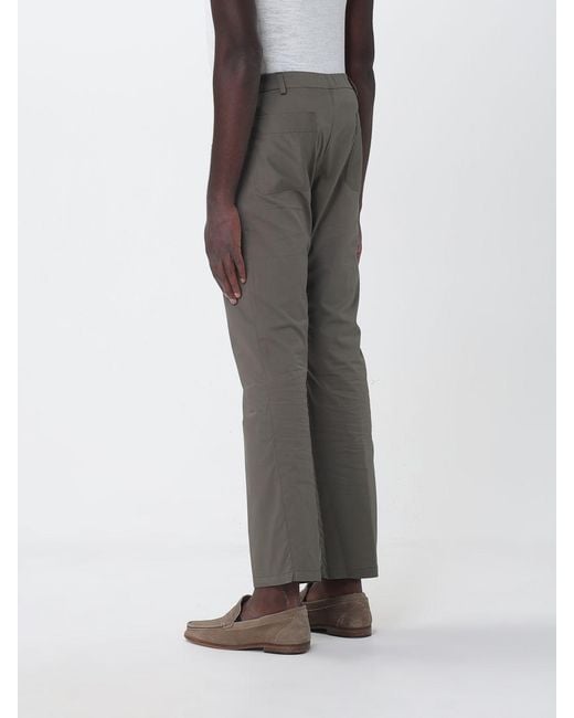 Brooksfield Gray Cotton Gabardine Chino Trousers for men