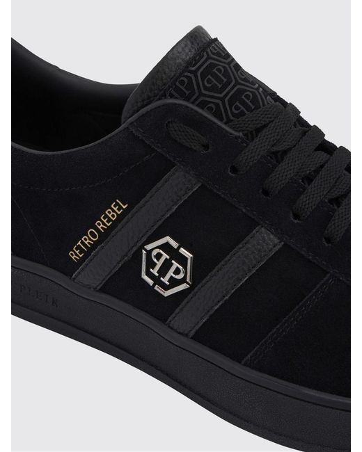 Philipp Plein Black Retro Rebel Suede Sneakers for men