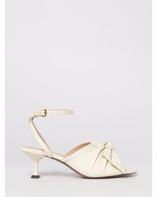 Coccinelle Natural Furoshiki Leather Sandals With Bow