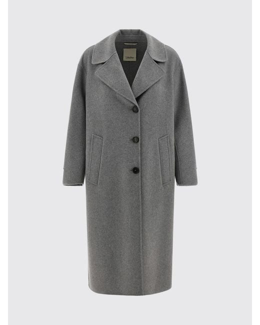 Max Mara Gray Single-Breasted Coat