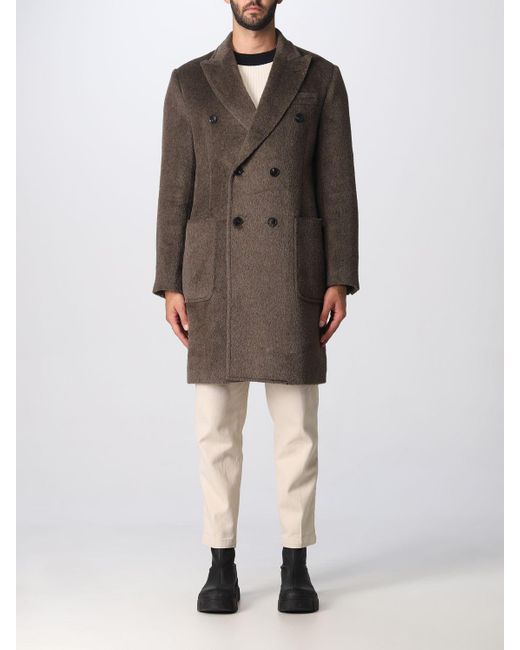 Emporio Armani Coat in Brown for Men | Lyst UK