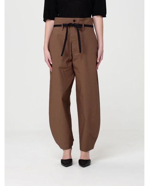 Barena Brown Wide Leg Cotton Stretch Pants