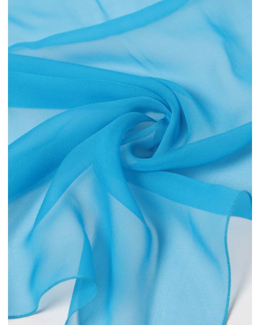 Alberta Ferretti Blue Silk Chiffon Stole