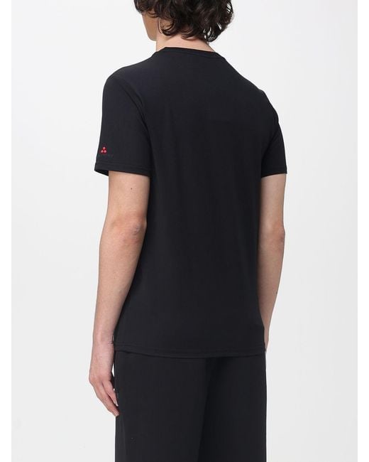 Peuterey Black Cotton Blend Basic T-Shirt for men