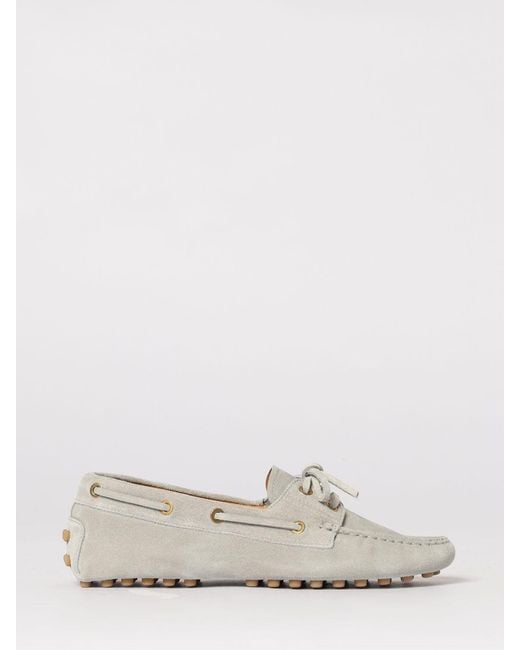 Tod's Natural Gommino Suede Boat Loafers