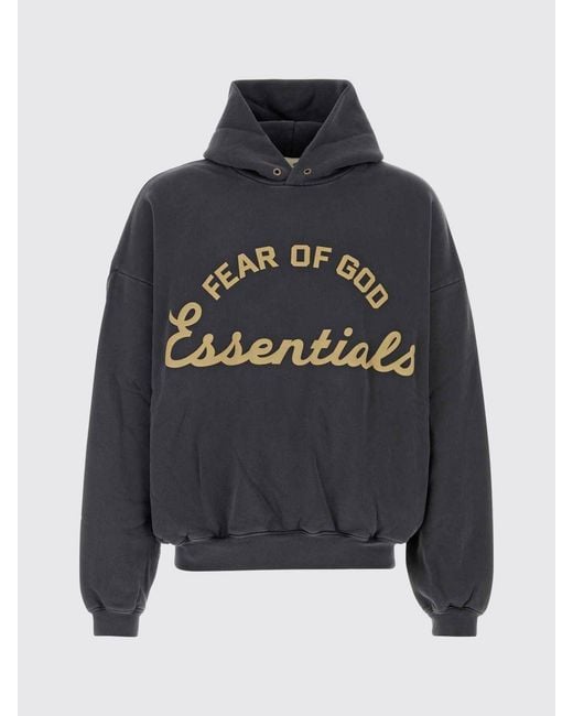 Fear Of God Gray Cotton Logo Hoodie for men