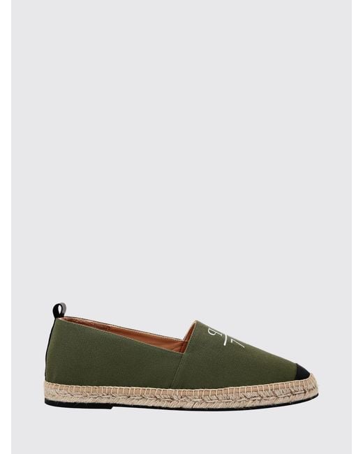 Philipp Plein Green Cotton Canvas Espadrilles With Logo And Jute Sole for men