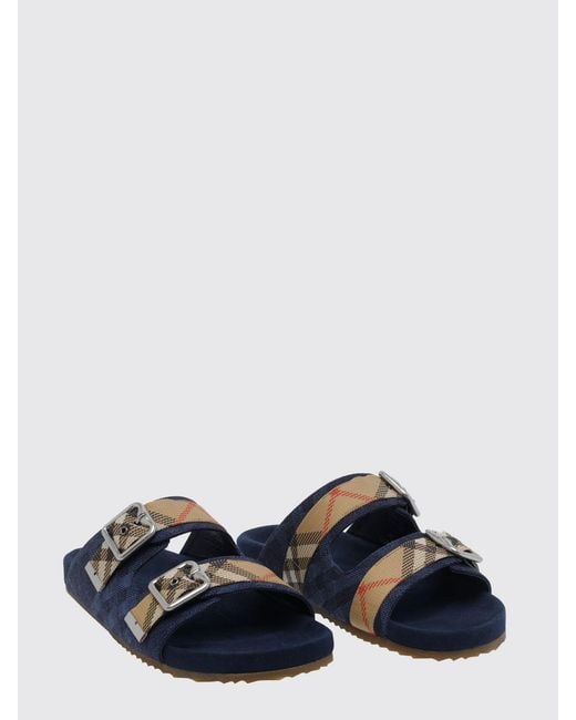Burberry White Check Embossed Suede Urchin Sandal for men