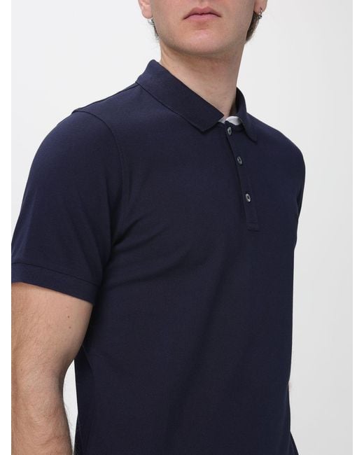 Polo De Algodón Elástico Fay de hombre de color Blue