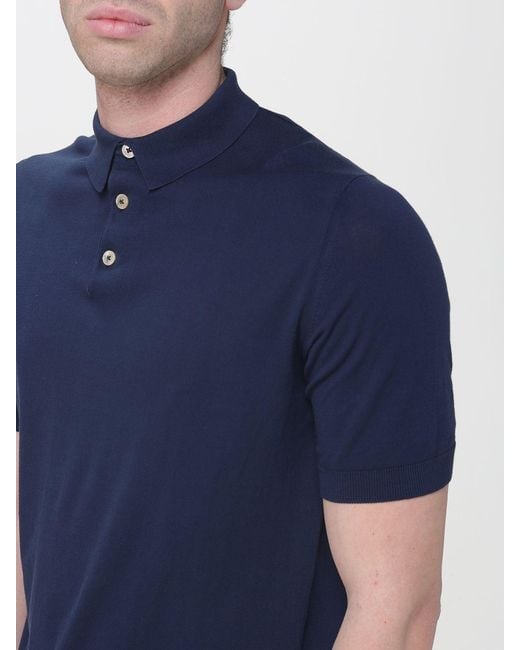 Eleventy Blue Cotton Polo Shirt for men