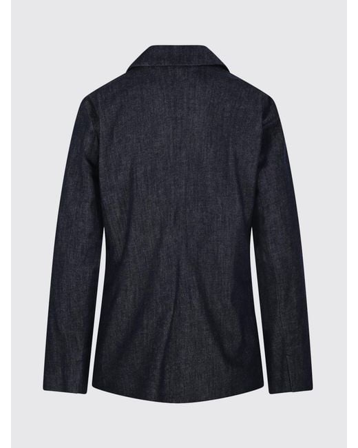 Max Mara Gray Robin Single-Breasted Denim Blazer