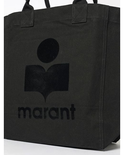 Isabel Marant Black Yenky Cotton Canvas Bag With Logo