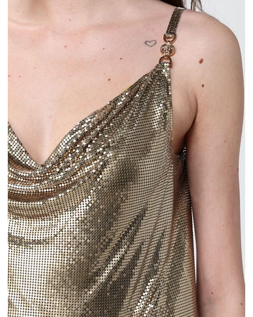 Versace Natural Metallic Mesh Mini Dress