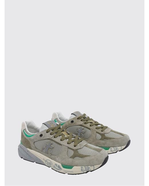 Premiata Gray Mase Suede And Mesh Sneakers for men