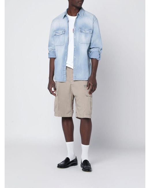 DSquared² Blue Cotton Denim Shirt for men