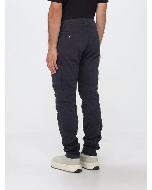 C P Company Blue Slim Fit Stretch Cotton Cargo Trousers for men