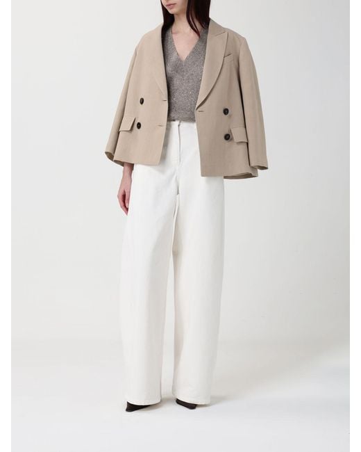 Brunello Cucinelli White Denim Wide-Leg Jeans