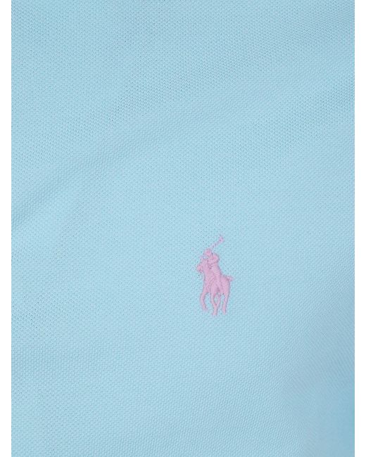 Polo Ralph Lauren Blue Pony Logo Cotton Polo Shirt for men