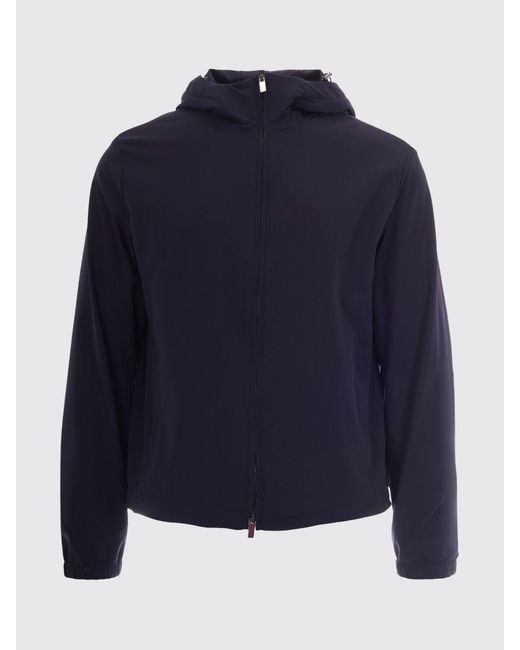 Paul & Shark Blue Paul &Amp Shark Hooded Windbreaker Jacket for men