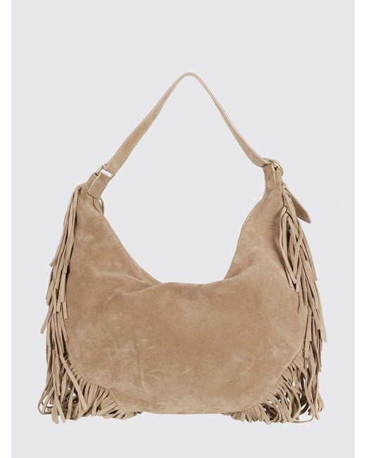 Orciani Natural Isola Fringed Suede Bag