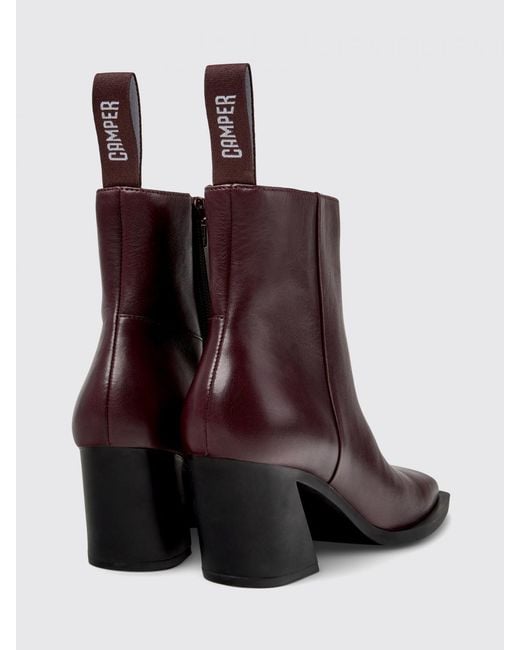 Camper Purple Karole Leather Ankle Boots
