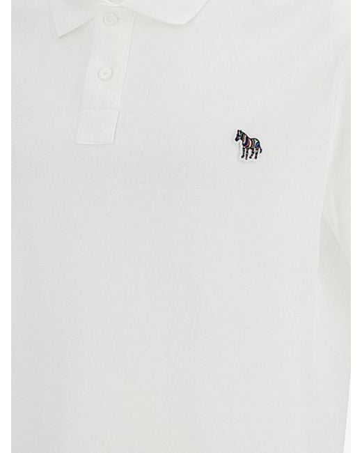 Paul Smith White Cotton Polo Shirt With Logo for men