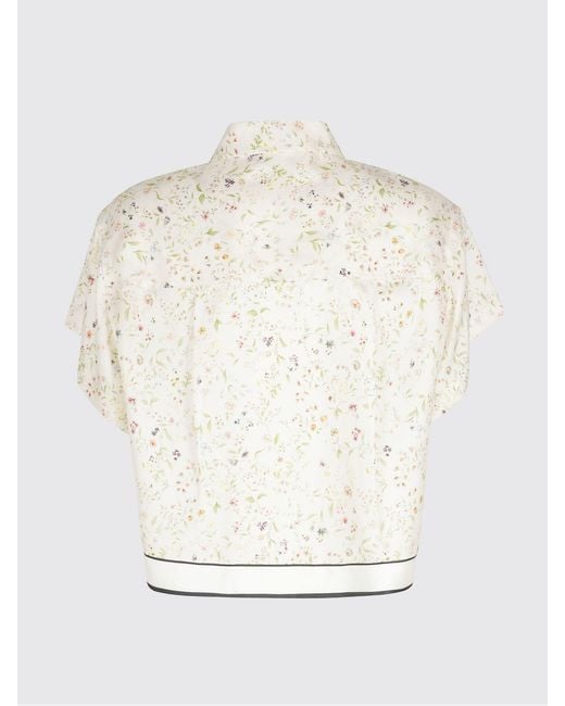 Tela White Satin Shirt With Floral Print