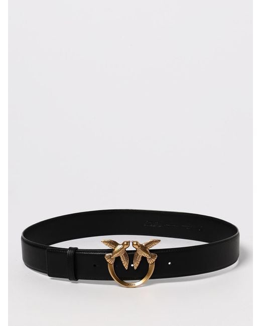Pinko White Love Berry Leather Belt