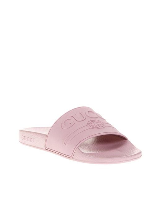 Hot pink gucci slides hotsell
