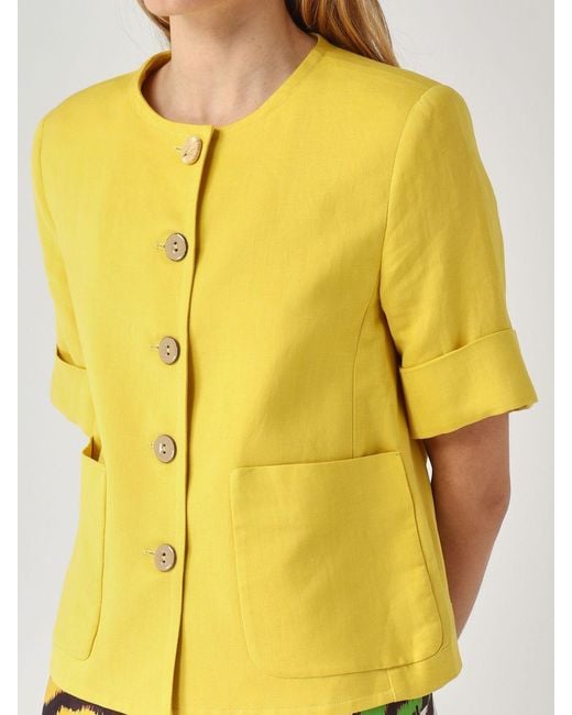 Maliparmi Yellow Linen Blend Jacket