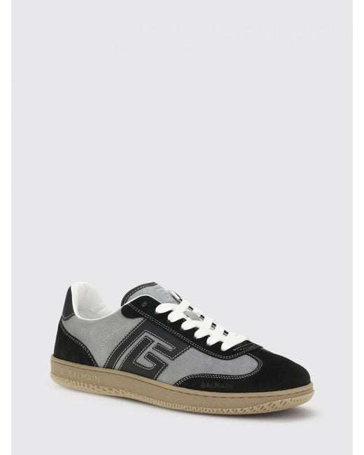 Balmain White Swan Suede Sneakers for men