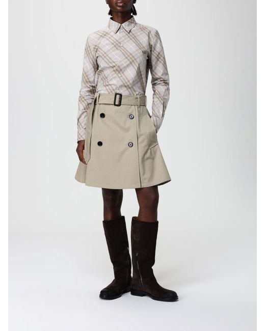 Burberry Gray Slim Fit Cotton Check Shirt