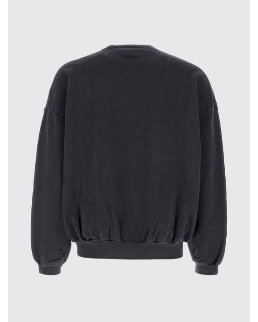 Fear Of God Black Relaxed Fit Crewneck Cotton Jumper With Logo for men