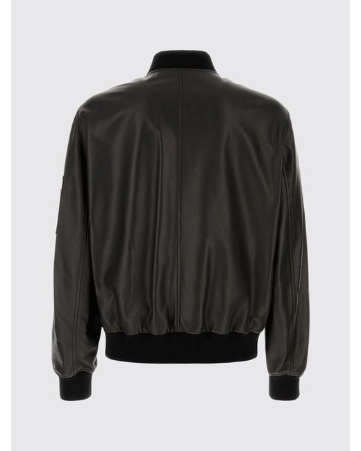 Cazadora Bomber De Piel Versace de hombre de color Black