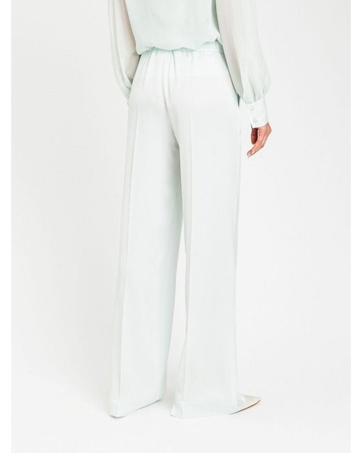 Twinset White Crêpe Elegant Trousers
