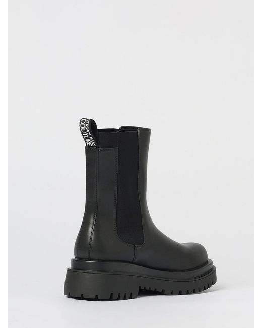 Versace Jeans Couture Black Flat Ankle Boots
